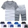 Crew Mens Neck Gradient Tshirtshorts Tracksuits Set Gym Jogging Running Pants