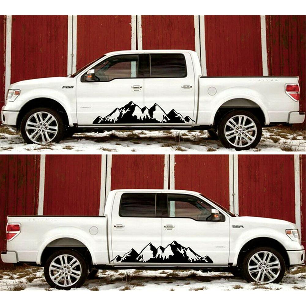 3 шт. Черная наклейка на борт автомобиля 4x4 Внедорожная графическая виниловая декаль Водонепроницаемая