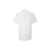 Calvin Klein Casual Cotton Linen Simple Embroidered Letter Patch Pocket Short Sleeve Shirt Men shirts White J320784-YAF