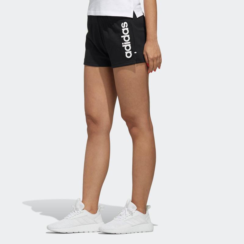 adidas Neo W C+ Свободные эластичные повседневные шорты с принтом средней посадки Женские шорты черные DW8005