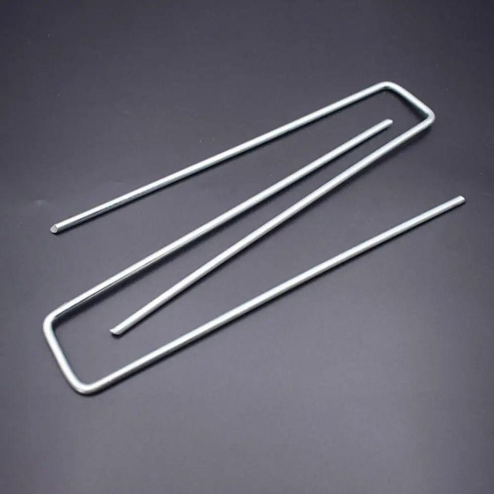 100Pcs Anti-Rust Ground Nail Bend-free U-type Garden Turf Staples Landscape Gardening Accessories