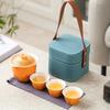 Portable Ceramic Travel Tea Set (1 Pot, 3 Cups)