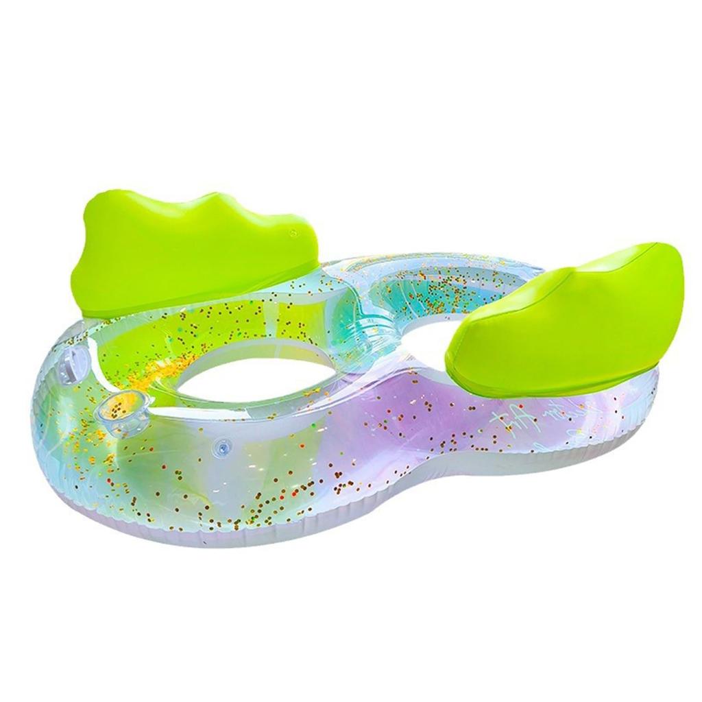 Надувной плавучий матрас для взрослых и детей 14+, ПВХ Водный гамак, Блестящий Радужный Аврора U-образной и O-образной формы, Водный диван с подстаканником,