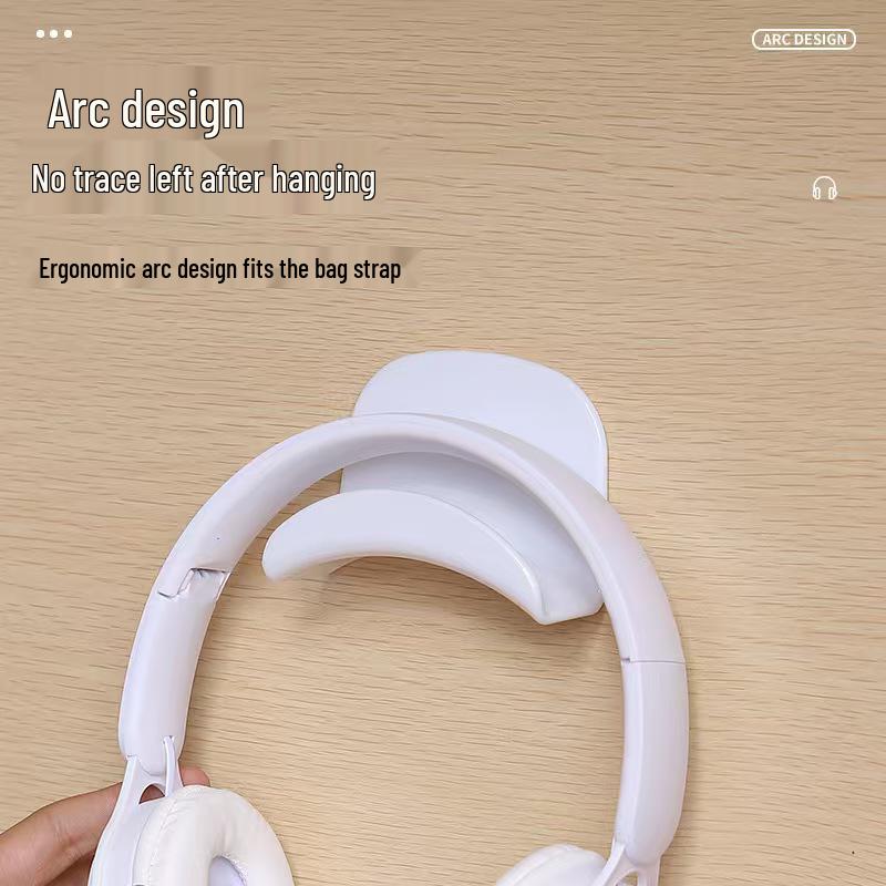Wall-Mounted Non-Slip Headphone Hook for Dorms and Offices