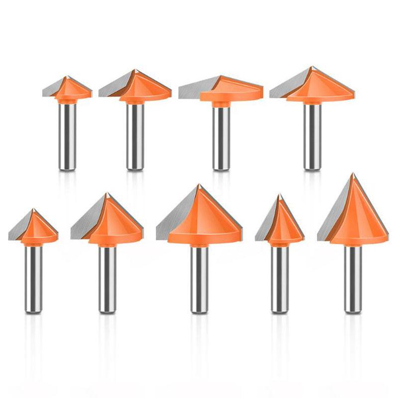 8 мм хвостовик 60 90 120 150 градусов V-образный пазовый резец фреза для гравировки с ЧПУ твердосплавная фреза