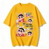 Crayon Shinchan Cute Cartoon T Shirt Unisex Women Kids Family Matching Tee Summer Casual Short Sleeve Cotton Top Fashion Streetwear