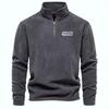 Men's Fleece Warm V-neck Zipper Sweatshirt  Outdoor Sports Coats Pullover Men's Casual Outwear