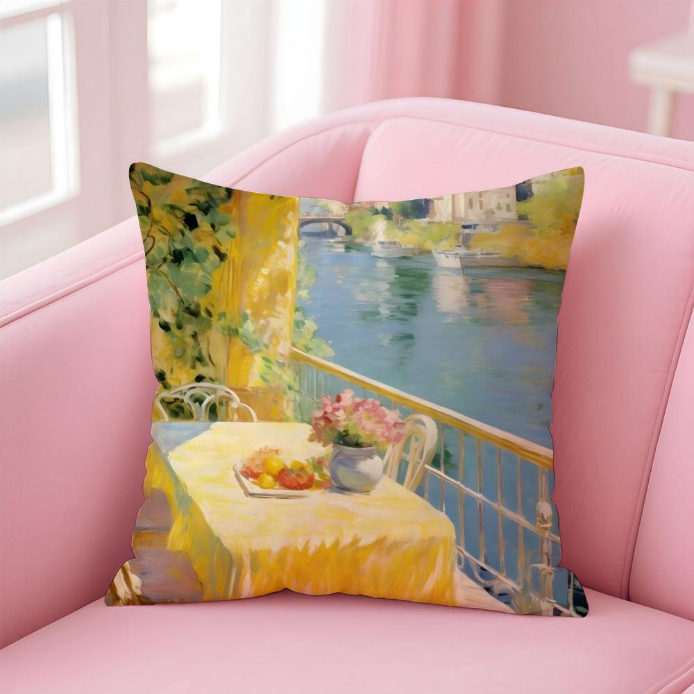 art PPierre Bonnard Cushion Cover Pillow Case Soft Skin Friendly Fabric Comfort Concealed Zipper