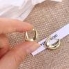 Модные U-образные медные серьги в корейском стиле, серьги-гвоздики с пряжкой для девочек, женские серьги-кольца