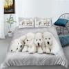 Комплект постельного белья с 3D-серией собак, пододеяльник с рисунком животных, наволочка из 2 или 3 предметов, подходит для украшения дома в комнатах для любителей животных