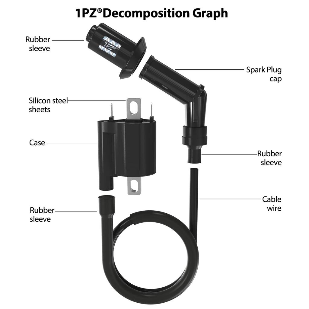 1PZ JP9-AD1 Улучшенное зажигание TCI 535мм Катушка зажигания Провод со свечным колпачком Suzuki Address V125 V125G Внешние запчасти для обслуживания мотоцикла