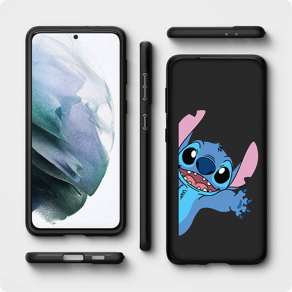 Для iPhone 16 15 Xiaomi Redmi Note 13 12 11 Pro Max X 9 14 XR Samsung Galaxy A15 S24 S23 Plus Huawei OPPO Прекрасный черный синий чехол для телефона Lilo Stitch
