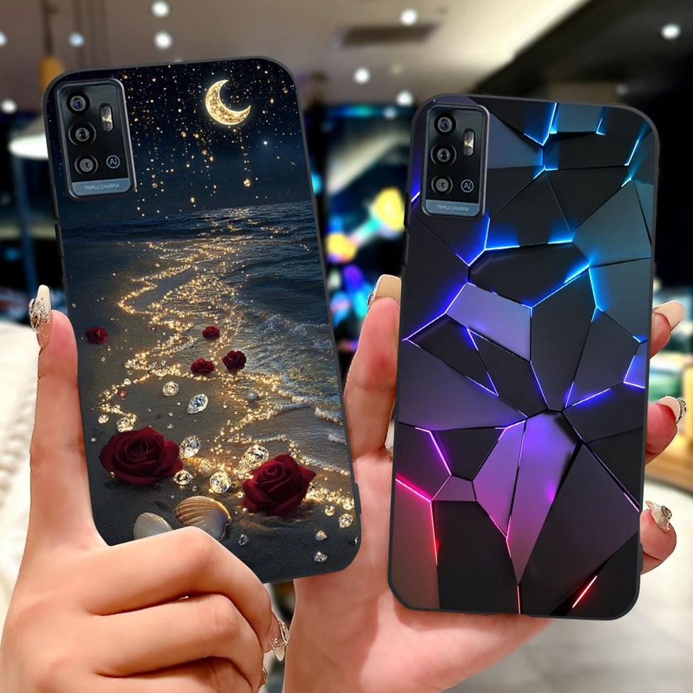 Чехол для ZTE Blade A51 Чехол для ZTE Blade A71 A7030 Роскошный Бабочка Любовь Милый Кот Крутой Красивый Лев Расписной Черный Силикон