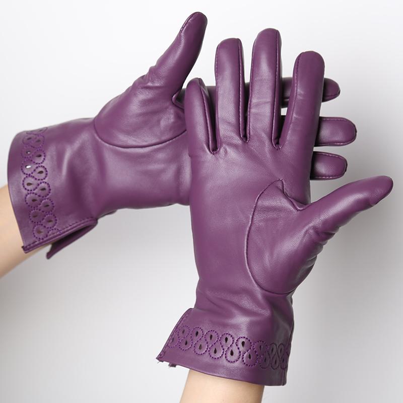 Модные женские перчатки высокого качества, цветные зимние теплые тонкие перчатки из овчины, 2024 г.