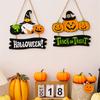 Halloween Trick or Treat Wooden Sign Hanging Plaque Gnome Fun Halloween Decor