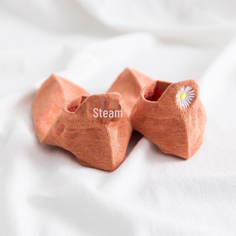 Женские носки-лодочки с вышивкой «Ромашка» — корейский стиль Quan Zhilong, весна/лето 2020 г.