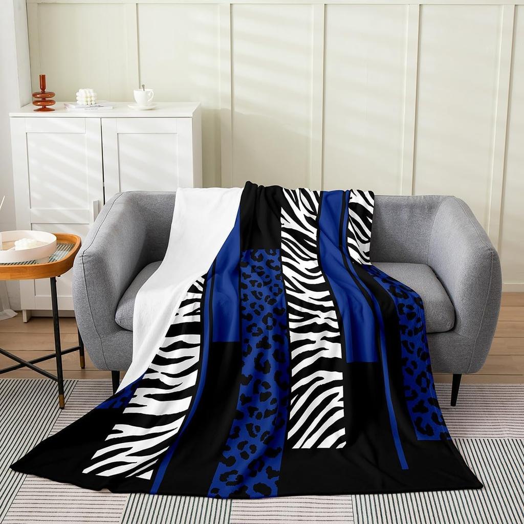 Feelyou Leopard Zebra Plush Throw Blanket x Kids Cheetah Pink White Black Flannel Fleece All Season Breathable Bed Blanket Anima
