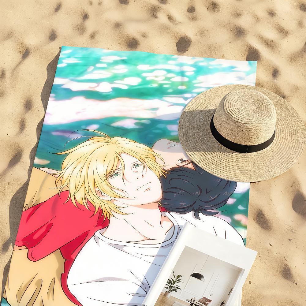 Аниме B-Banana Fish Полотенце Спортивное Быстросохнущее Туристическое Снаряжение для Кемпинга Песозащитное Мягкое Легкое Большое Пляжное Полотенце