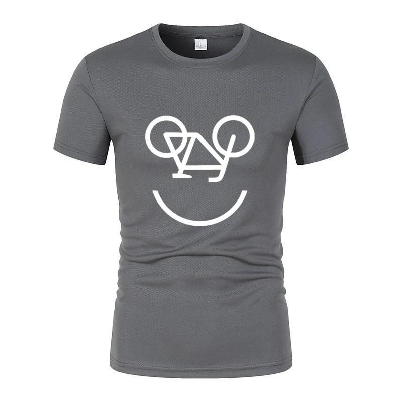 Летняя новая интересная мужская футболка с принтом велосипедных обратных букв, модная повседневная сетчатая воздухопроницаемая с короткими рукавами