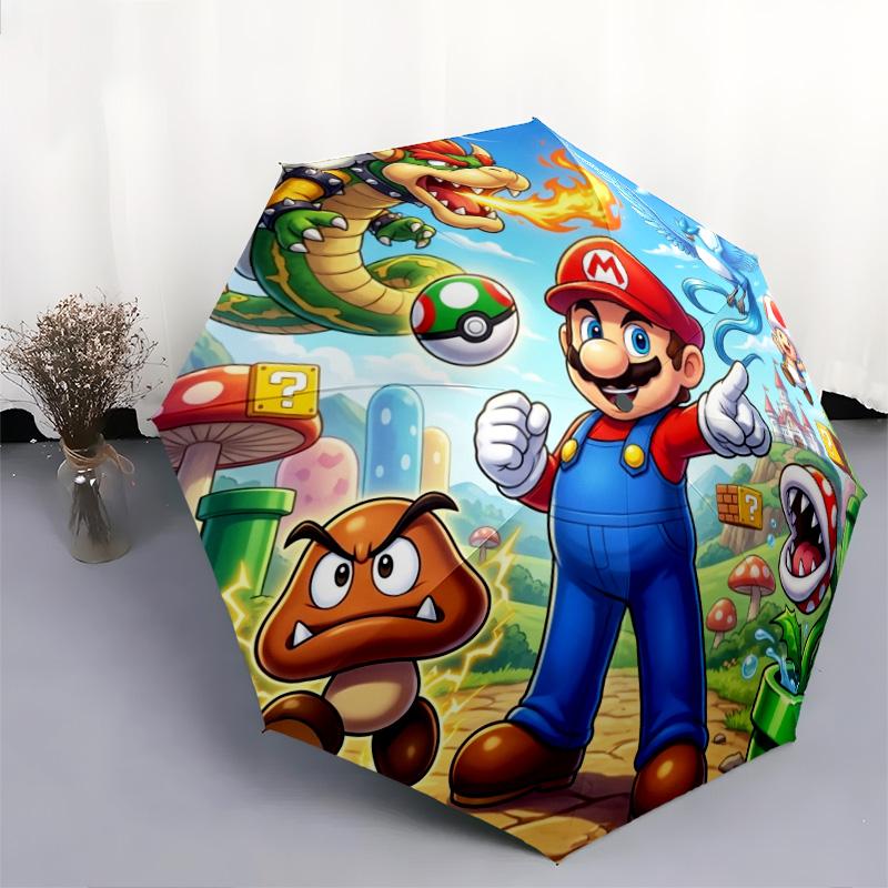 1 шт. Автоматический складной зонт с рисунком Super Mario, 8 спиц, портативный, складной, для путешествий, Рождественский, День рождения, Подарок
