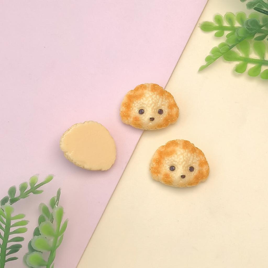 100Pcs/Lot Kawaii Flat Back Resin Cartoon Animal Cookie Biscuits Flatback Cabochons for Doll House Decor Accessories