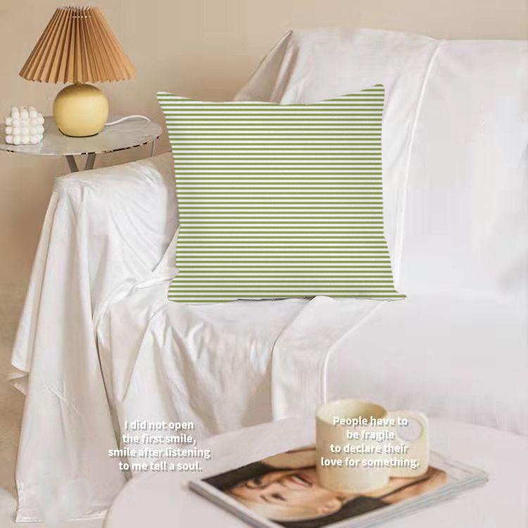 Nordic Simple Green Small Fresh Floral Modern Simple Pillow Sofa Living Room Model Suede Waist Pillow Case Pillow