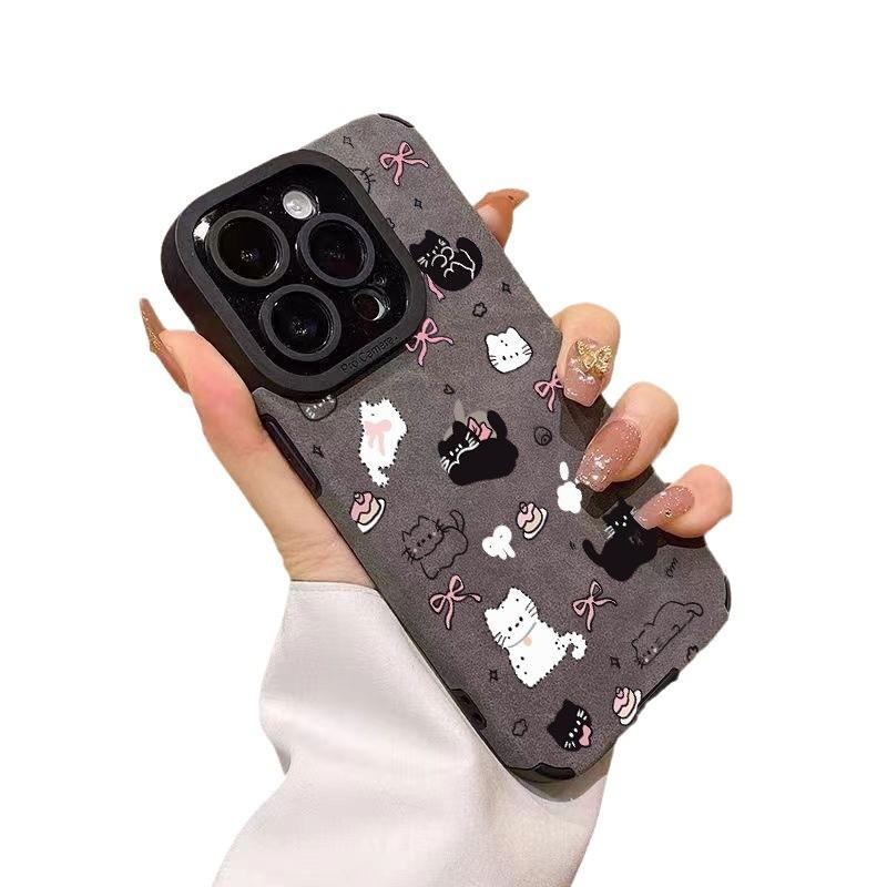 Полноэкранный кот с бантом подходит для Apple 17Pro новый 15 флип мех iPhon16promax противоударный мелкое отверстие