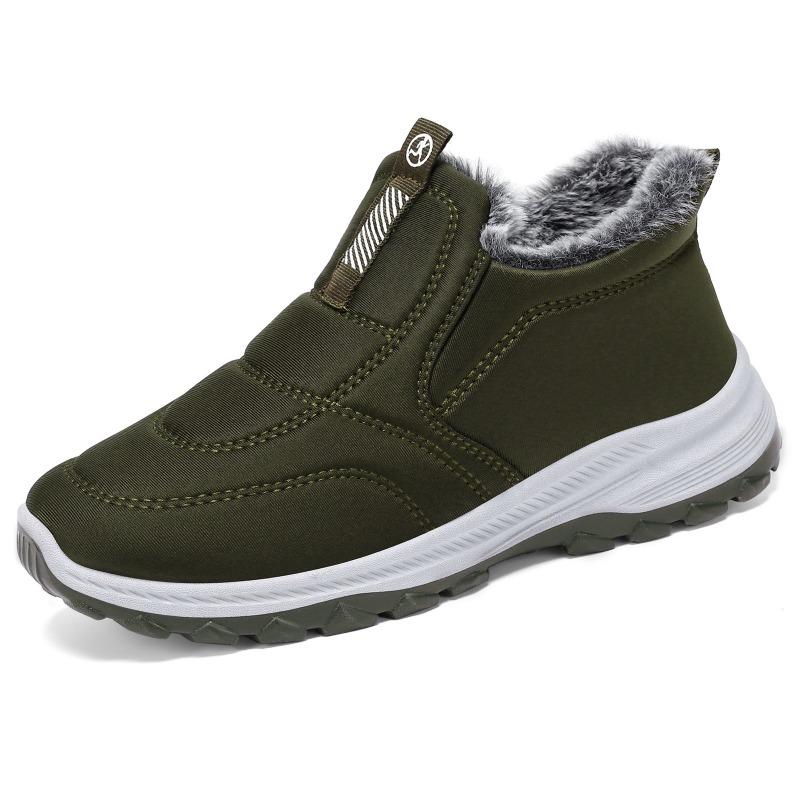 Хлопковая обувь Зимняя женская обувь Утепленные флисом хлопковые ботинки Обувь на одной педали Ботильоны большого размера Парная обувь