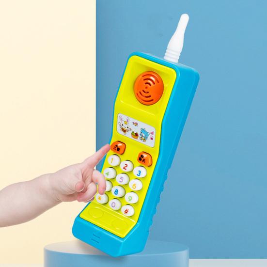 Mobile Phone Toy with 5 Songs Portable Cartoon Colorful Round Edge Exercise Responsiveness Gentle Sound Toddler Cell