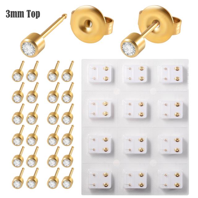 12Pairs Surgical Steel Gold&Silver Color Ear Studs Cartilage Helix Lobe Conch Piercing Earrings Fashion Piercing Body Jewelry