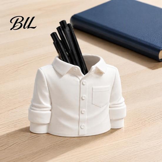 Cute Desk Accessories for Office 3D Printed Shirt Shape Pen Holder, Novelty Stationery Organizer, Small Holder Decorative Large Capacity Container