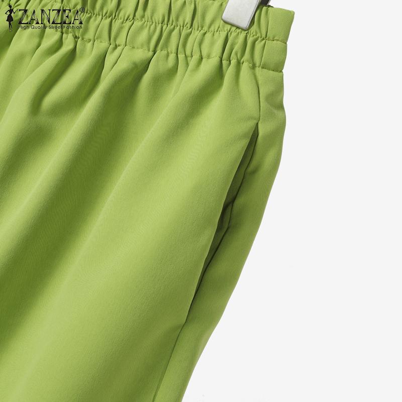 ZANZEA Женский повседневный костюм из двух частей с длинным рукавом и брюками