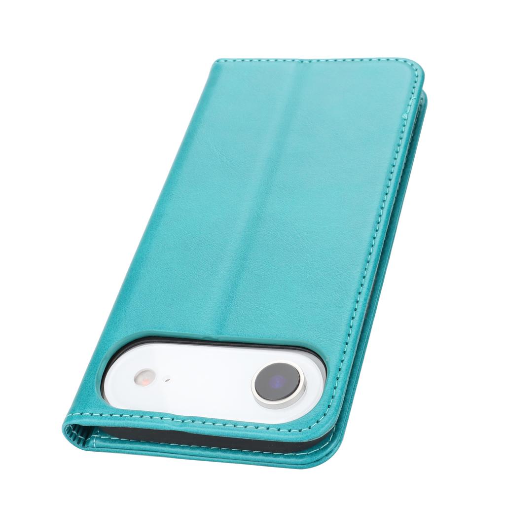 For iPhone 17 Air Case PU Leather Calf Textured Magnetic Closing Smart Phone Cover