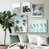 Пейзажи с пальмовым побережьем, холст, картины, декор для комнаты, настенные художественные постеры и принты, скандинавские настенные постеры для гостиной, фотографии Cuadros