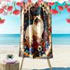 Boho Floral Cat Print Beach Towel, Large Soft Quick Dry Towel for Beach Camping Swimming