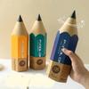 Pencil Shaped Storage Box Student Creative Pen Holder Desktop with Cover Dust-proof Stationery Pen Holder Makeup Brush Holder