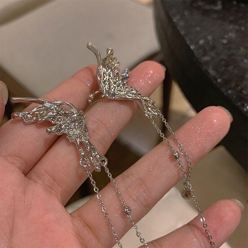 Сказочные крылья ангела кисточка бабочка кафф на ухо - Украшение-клипса на ухо без пирсинга