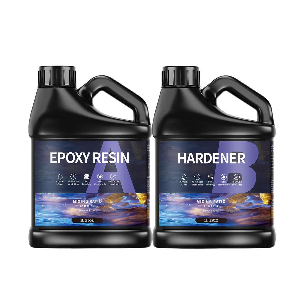 Черный галлон прозрачная эпоксидная смола AB Crystal Glue 1:1