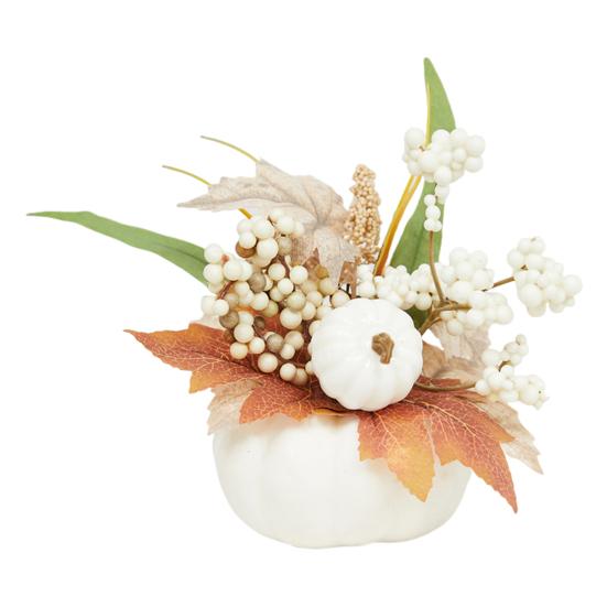 Пенопластовые тыквенные осенние украшения из тыквы с реалистичными кленовыми листьями и ягодами, центральные элементы стола, декор для Дня благодарения, столовая, кухня