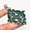 Chrome Diopside Gemstone Handmade 925 Silver Plated Jewelry Pendant 2.84"