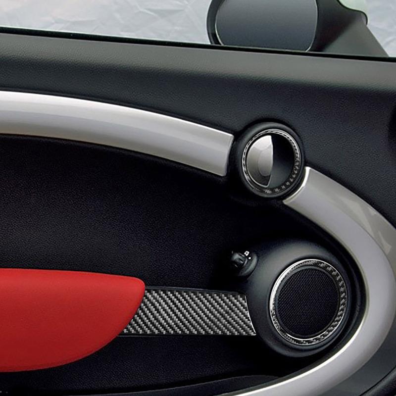 For Mini Cooper R56 R55 R57 2007-2010 Real Carbon Fiber Sticker Radio Control Shift Lift Panel Car ide Decorative Accessories