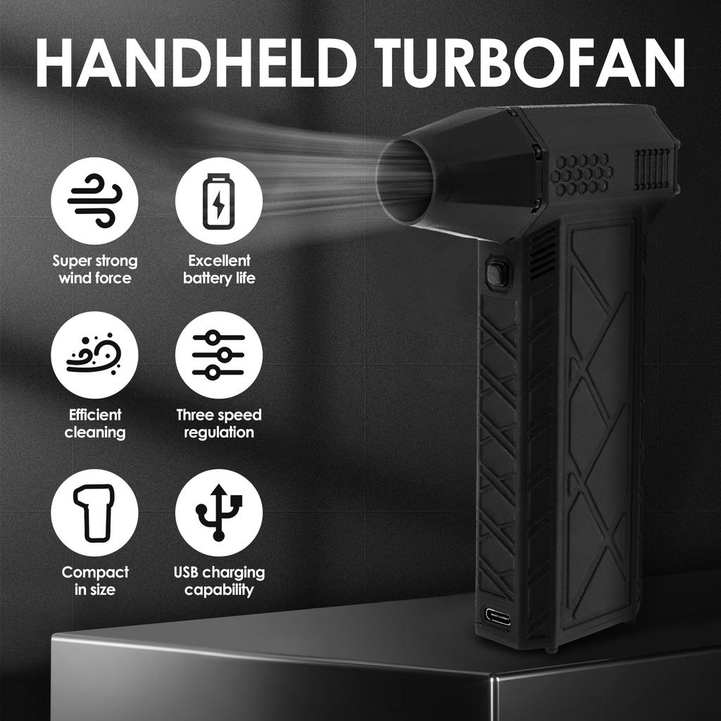 Пылесос со сжатым воздухом, мини-турбовентилятор, 130000 об/мин, 3-ступенчатый регулируемый беспроводной электрический пылесос для очистки клавиатуры ПК
