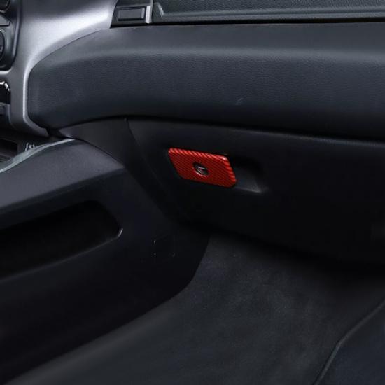 Red Carbon Co-pilot Storage Box Handle Trim Cover Accessories For Ram 3500 19-24