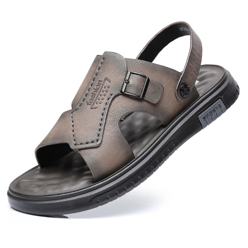 FashionGenuine Leather Sandals for Men Outdoor Beach Flats Breathable Casual Normal Casual Anti Slip Designer Replica Summer Sandals