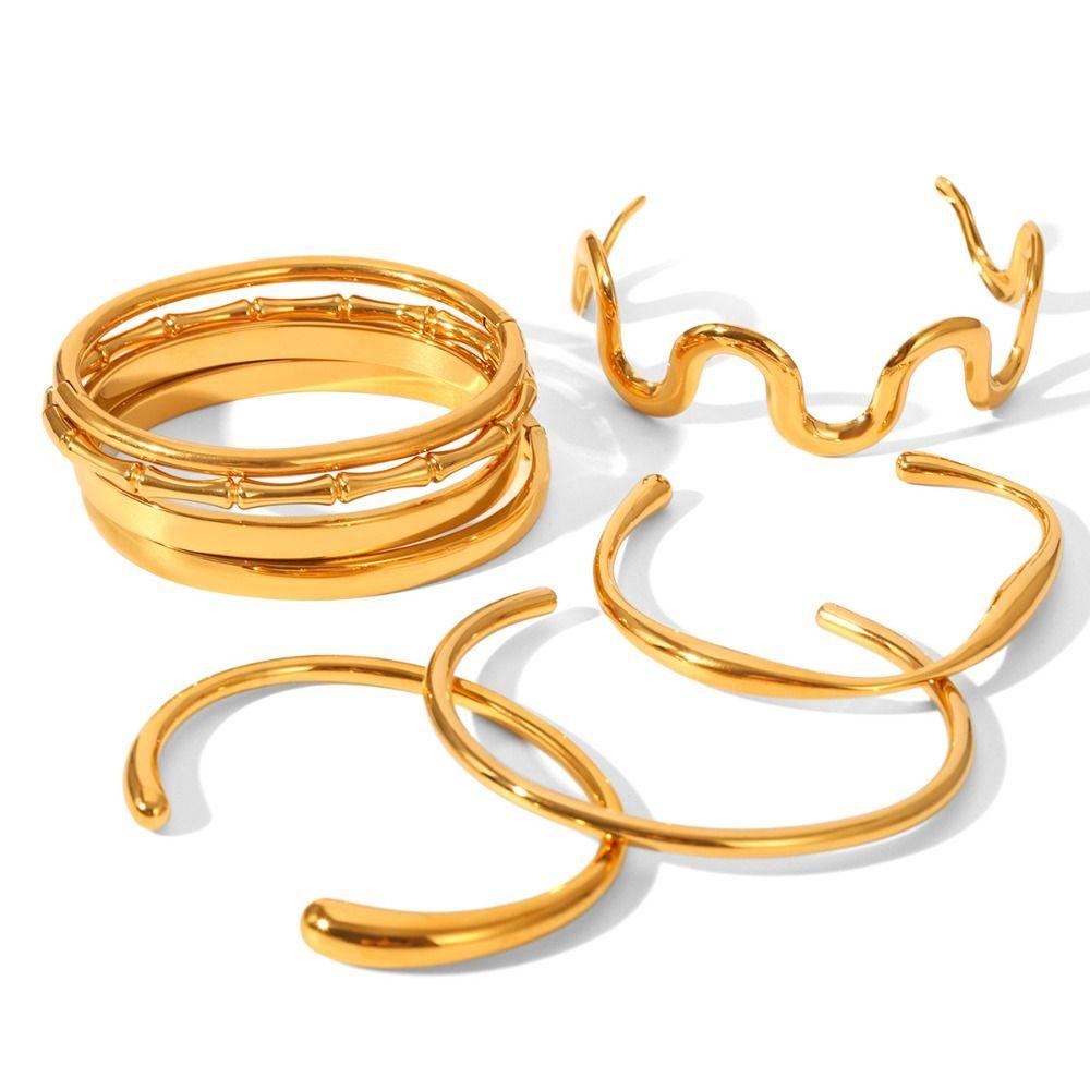 Geometric Classic Bangle Bracelet Stainless Steel Bracelets Open Cuff Bracelet Men Women