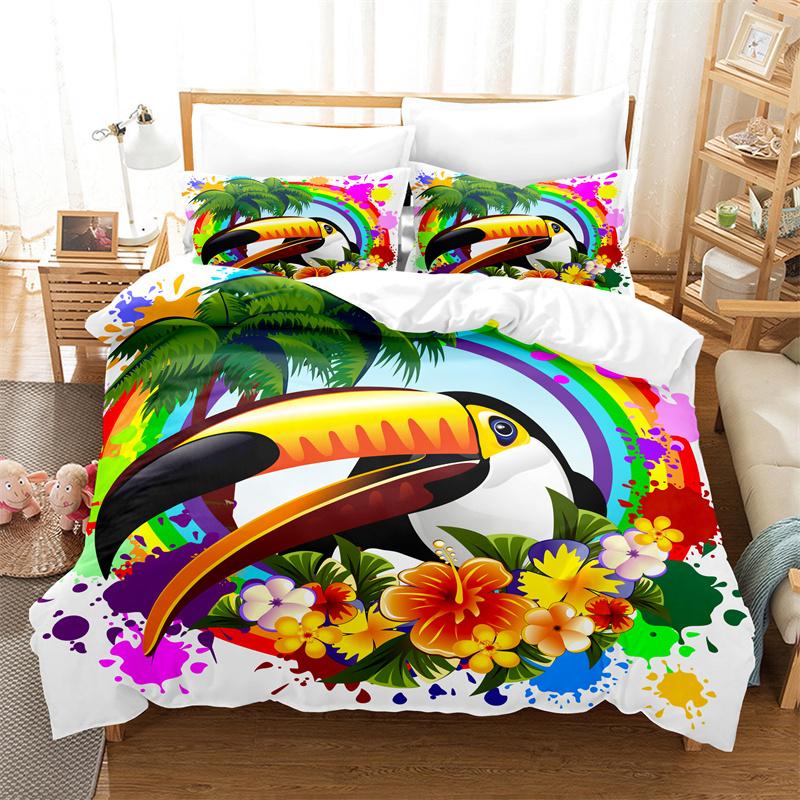 Leaves Animals Bedding Collection Duvet Cover Collection 3D Bedding Digital Printing With Bed Linen Queen Size Children Bedding Collection Fashion