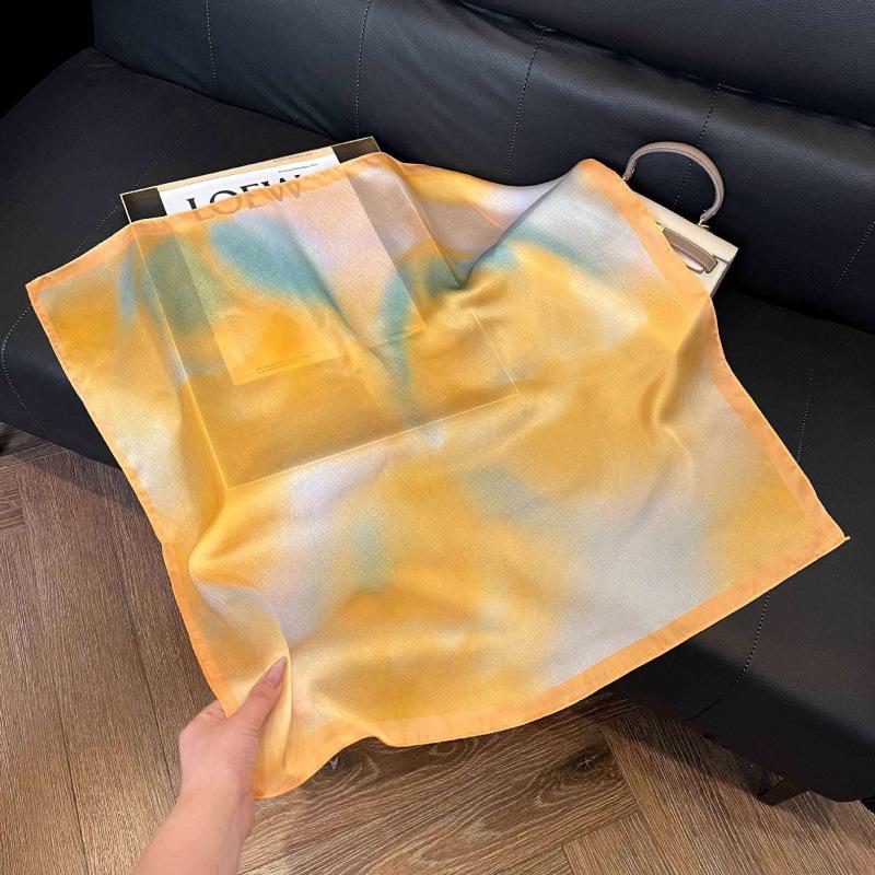 New Korean version of versatile printed decorative silk scarf, Chinese style temperament, elegant streamer, hair tie, bag, small scarf