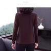 Round Neck Long Sleeve German Velvet Color Block T-shirt for Autumn and Winter