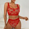 Funny Lingerie Midnight Glamour Fashion Sexy  Color  Love Through Pattern Lingerie Set
