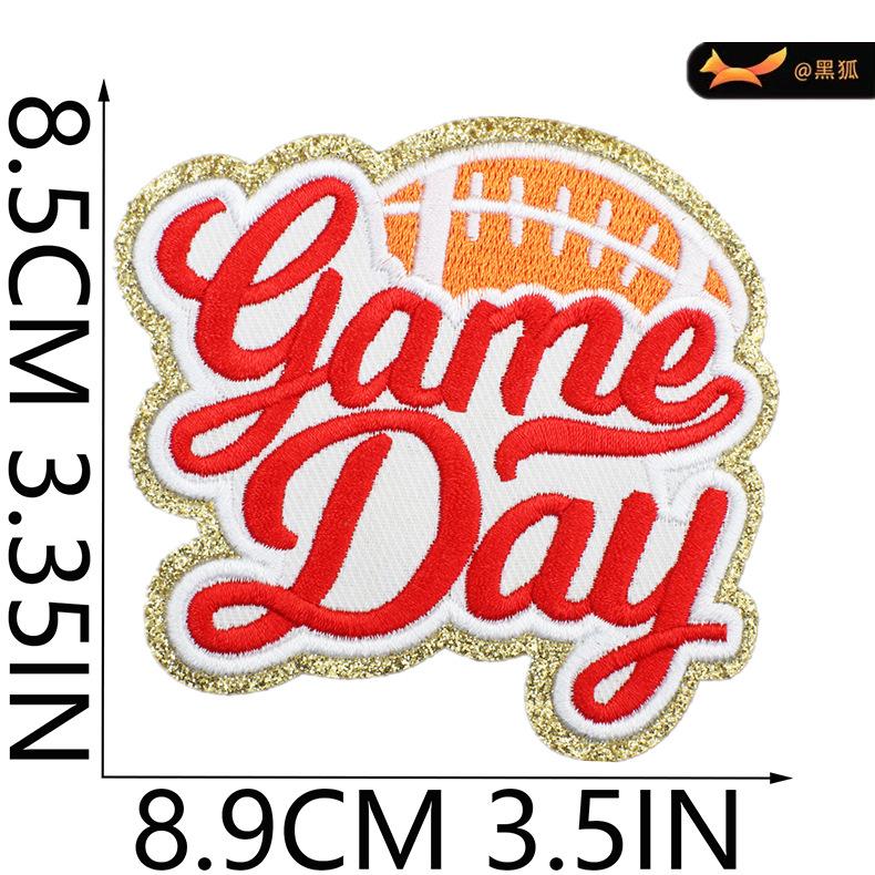 Black Fox Glitter Powder Football Chenier Embroidery Cloth Sticker Baseball Uniform Decoration Diy Patch